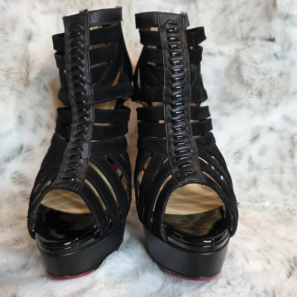 Christian Louboutin Karina Strappy Caged Ankle Booties - Picture 10 of 11